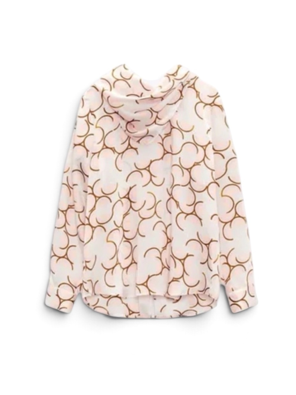 NWT Zara Scarf Cream and Copper Patterned Top Sz S
